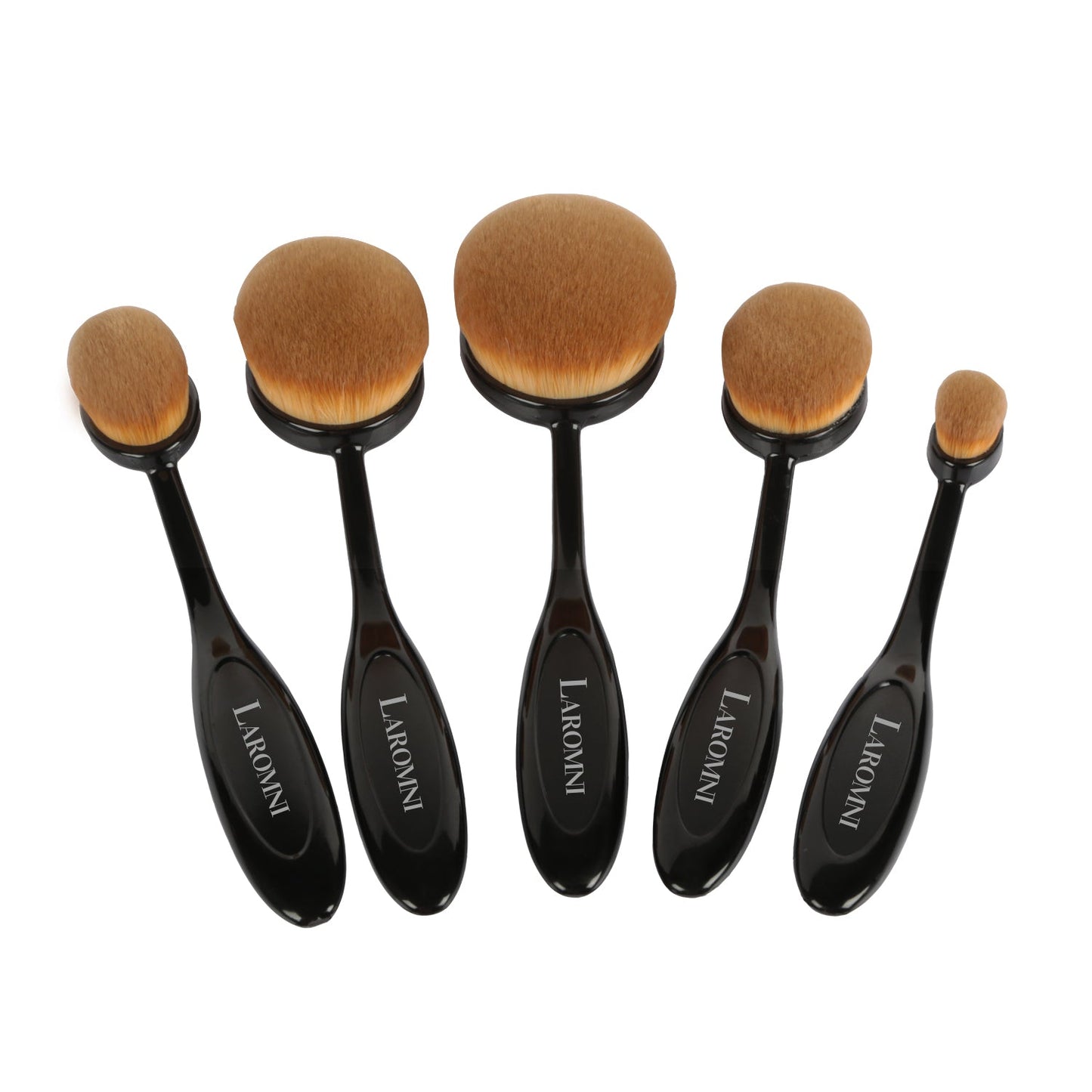 Oval Makeup Brush Set - 10 Piece with Flexible Handles