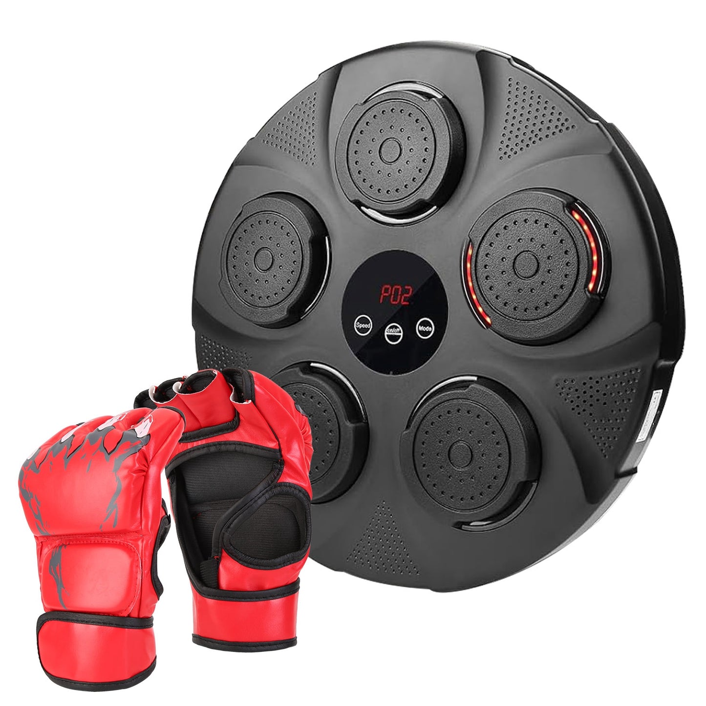 Music Boxing Machine with LED Lights and Bluetooth Speaker