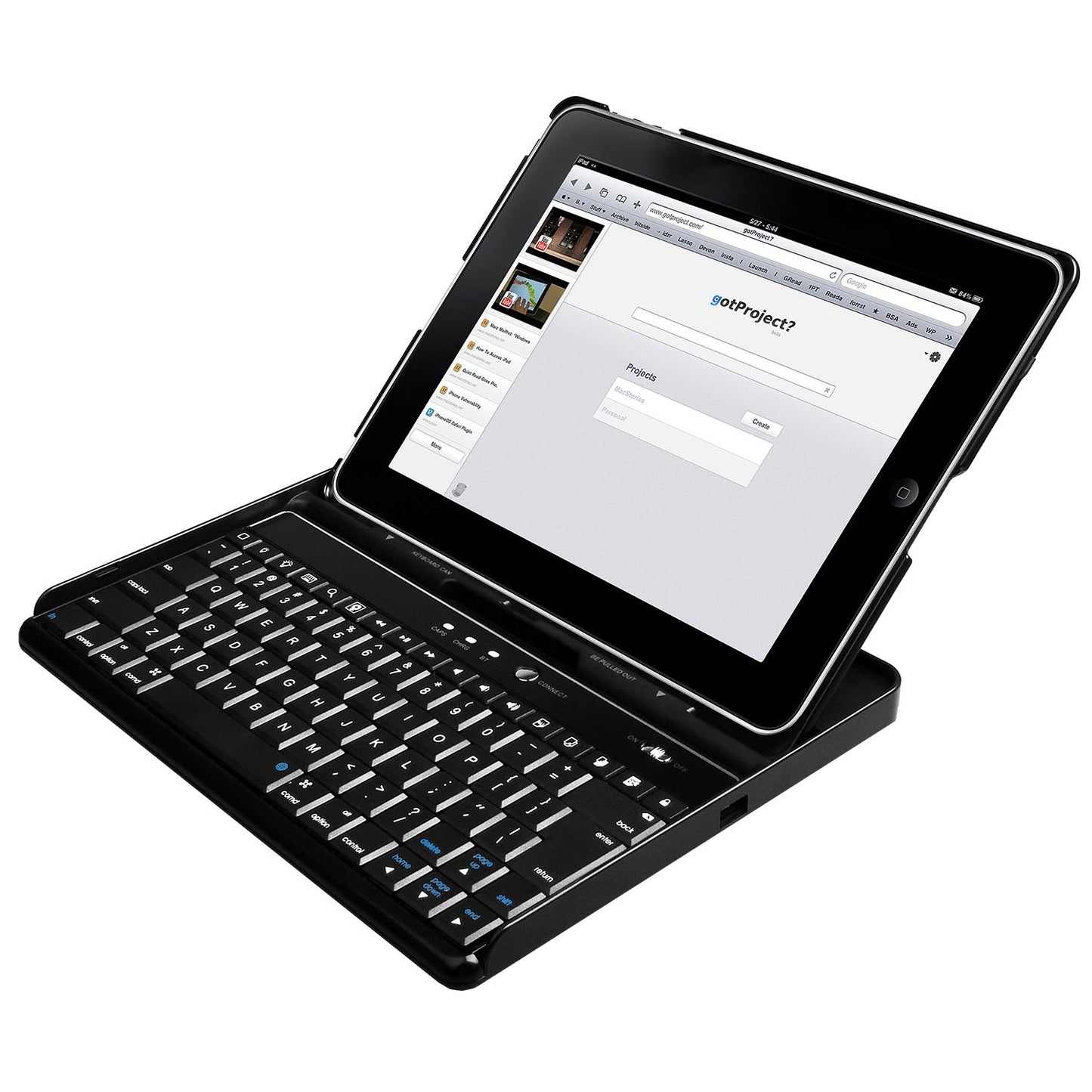 Wireless Keyboard Case for iPad 2 with Adjustable Stand