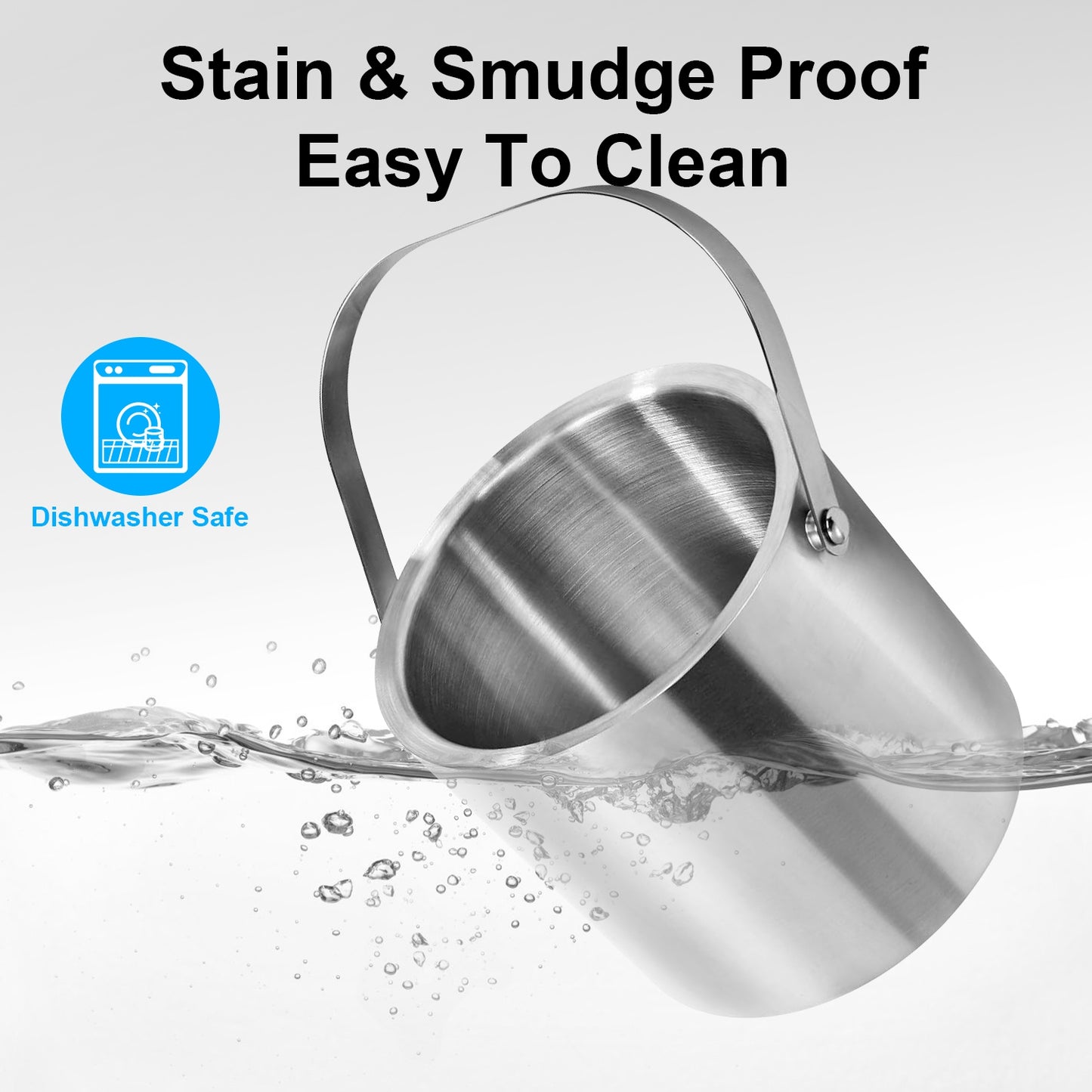 Insulated Ice Bucket 3L Double-Wall Stainless Steel with Lid