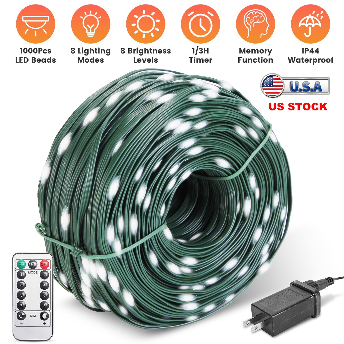 330FT 1000 LED String Lights with Remote & Timer
