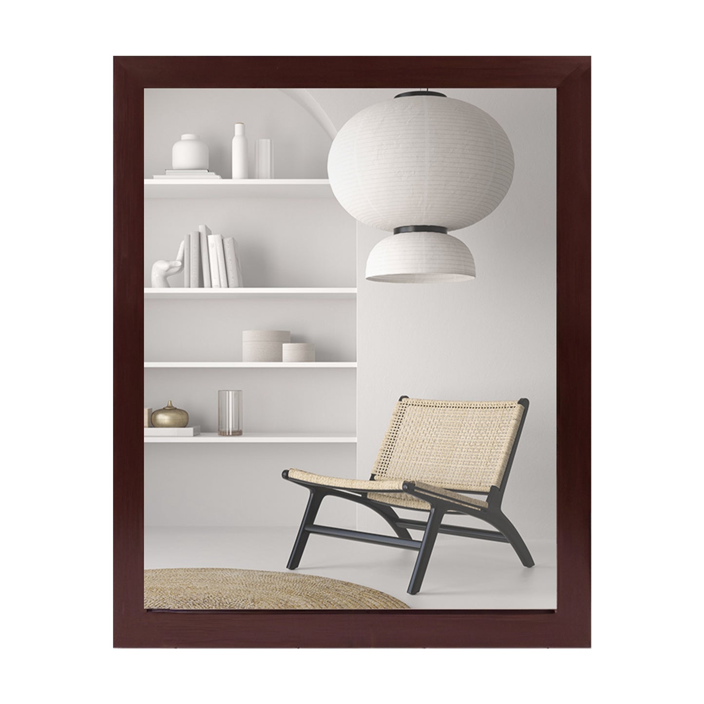 Wooden Frame Modern Wall Mirror