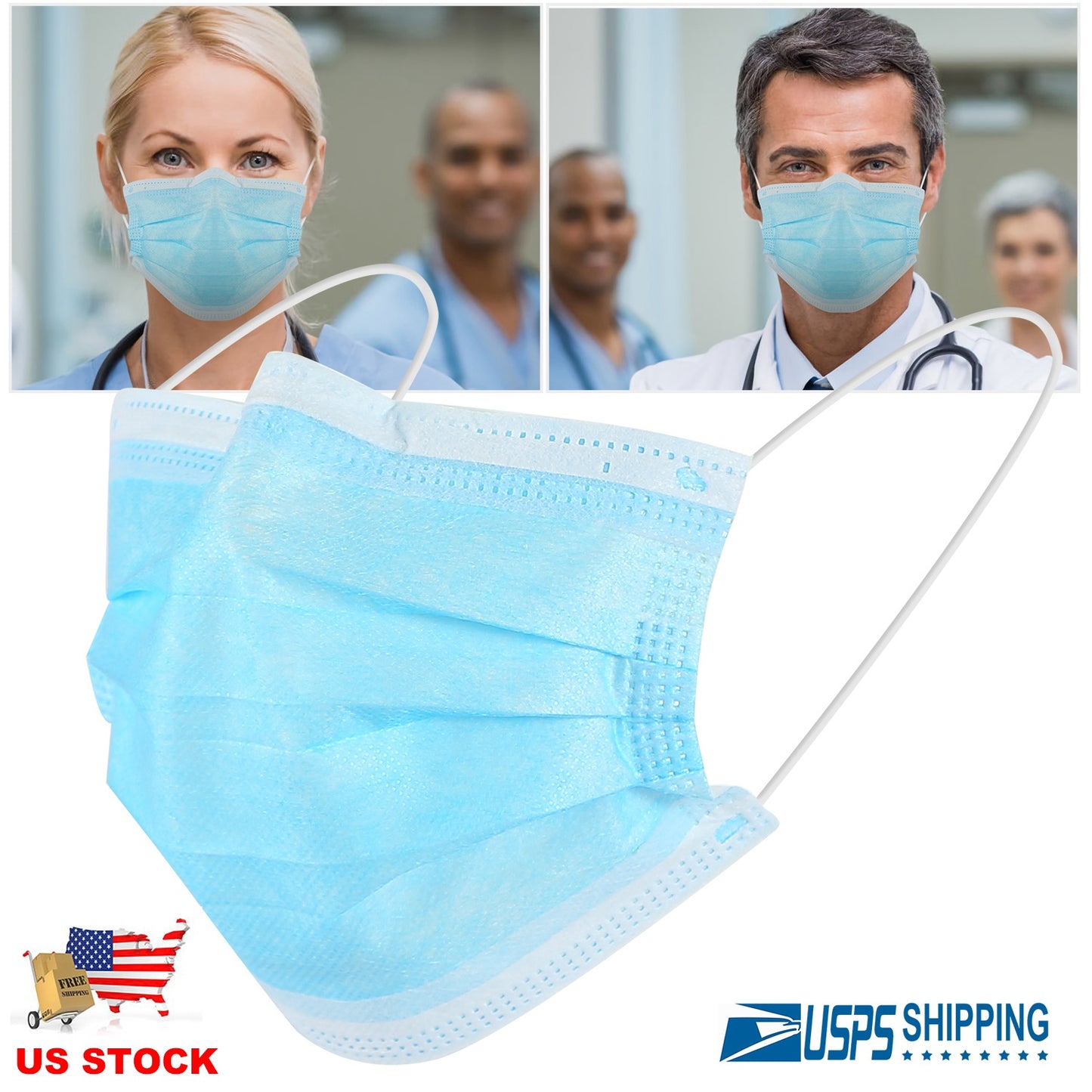 30pcs Disposable Surgical Earloop Face Mask