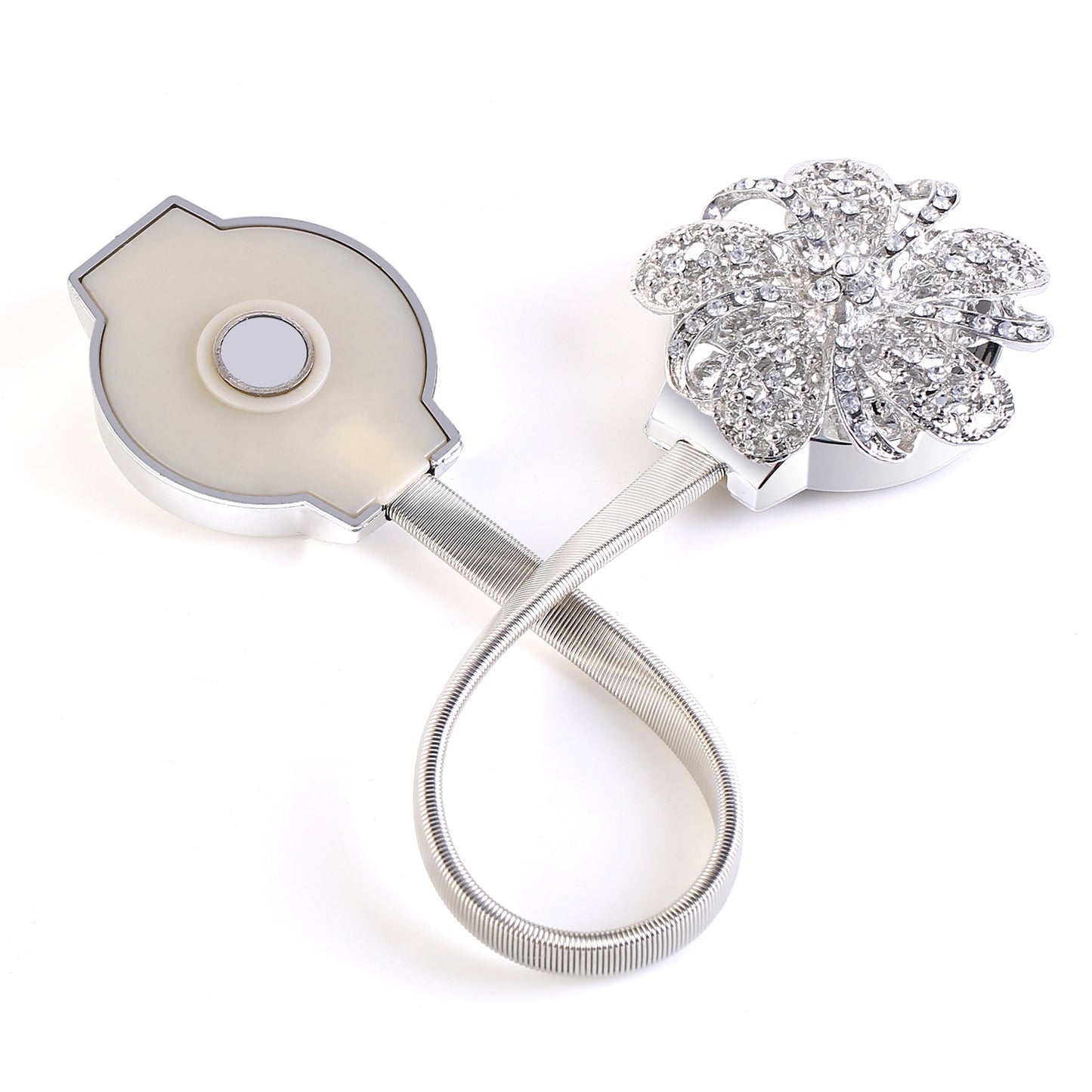 Magnetic Curtain Tiebacks with Floral Crystal Design - 2 Pack