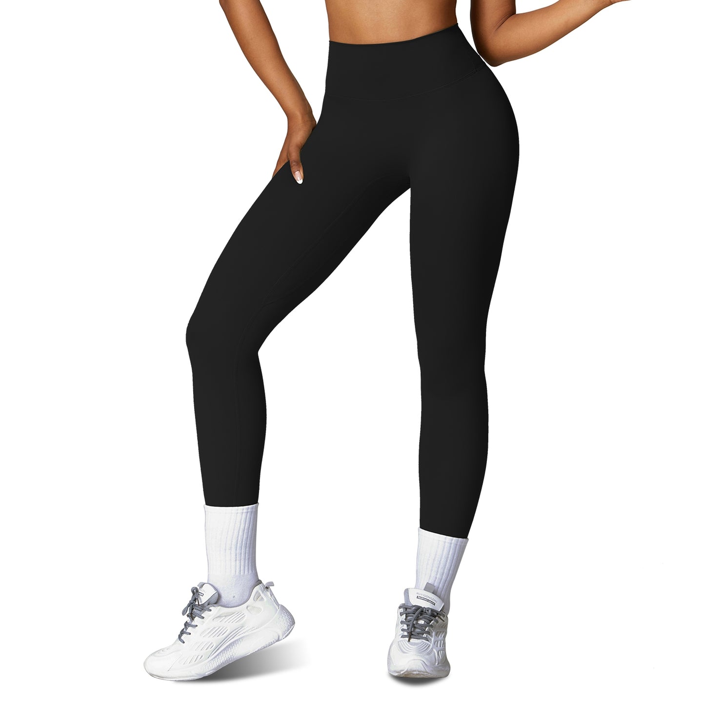 High Waist Workout Leggings with Tummy Control - 25" Inseam