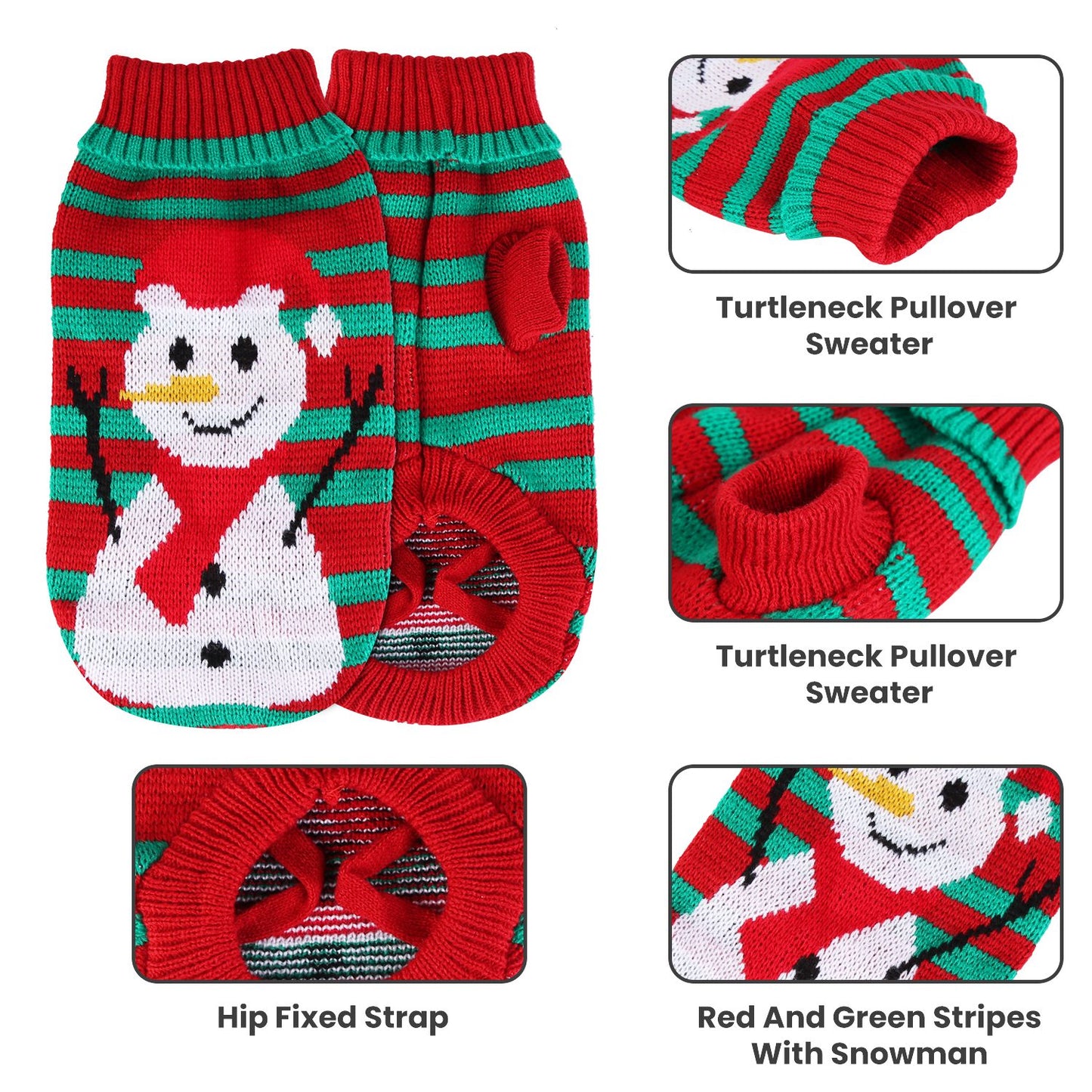 Christmas Turtleneck Sweater for Dogs & Cats