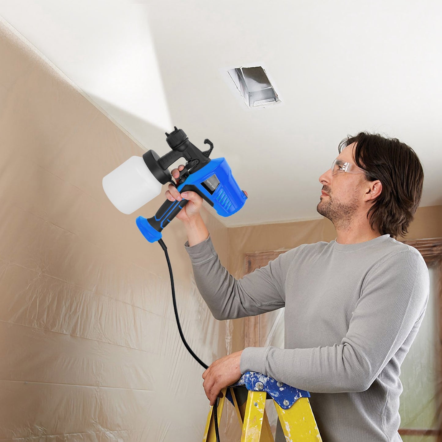 Electric Paint Sprayer 700W HVLP Spray Gun with 800ml Cup
