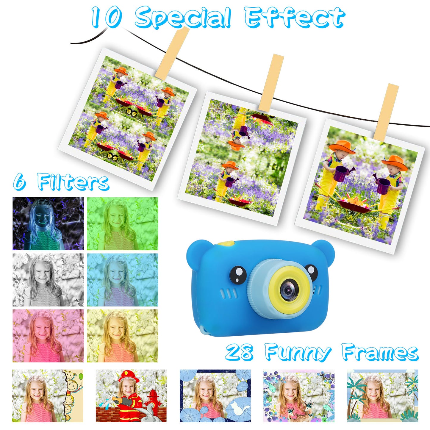 Kids Digital Camera with 2.0" Screen and 32GB Card