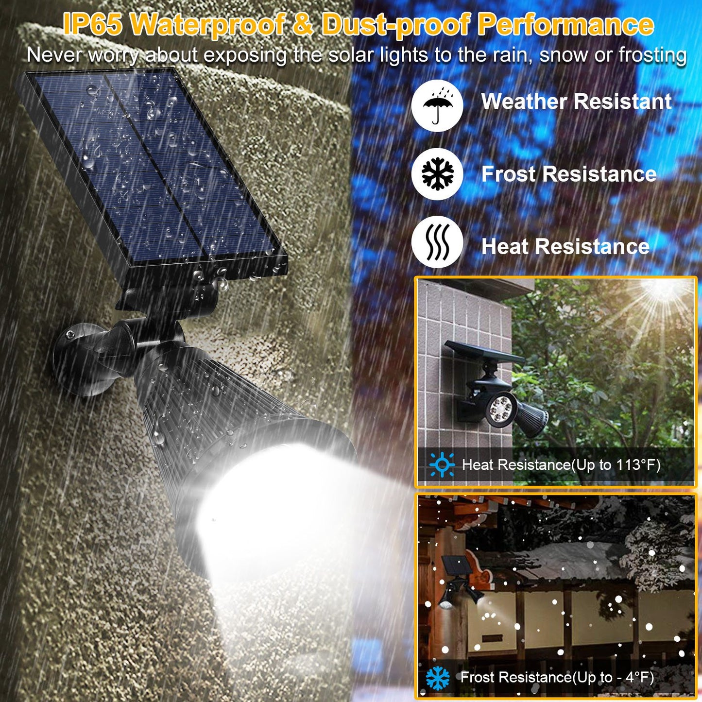 Solar Spotlight Outdoor 2-Pack with Dusk to Dawn Sensor