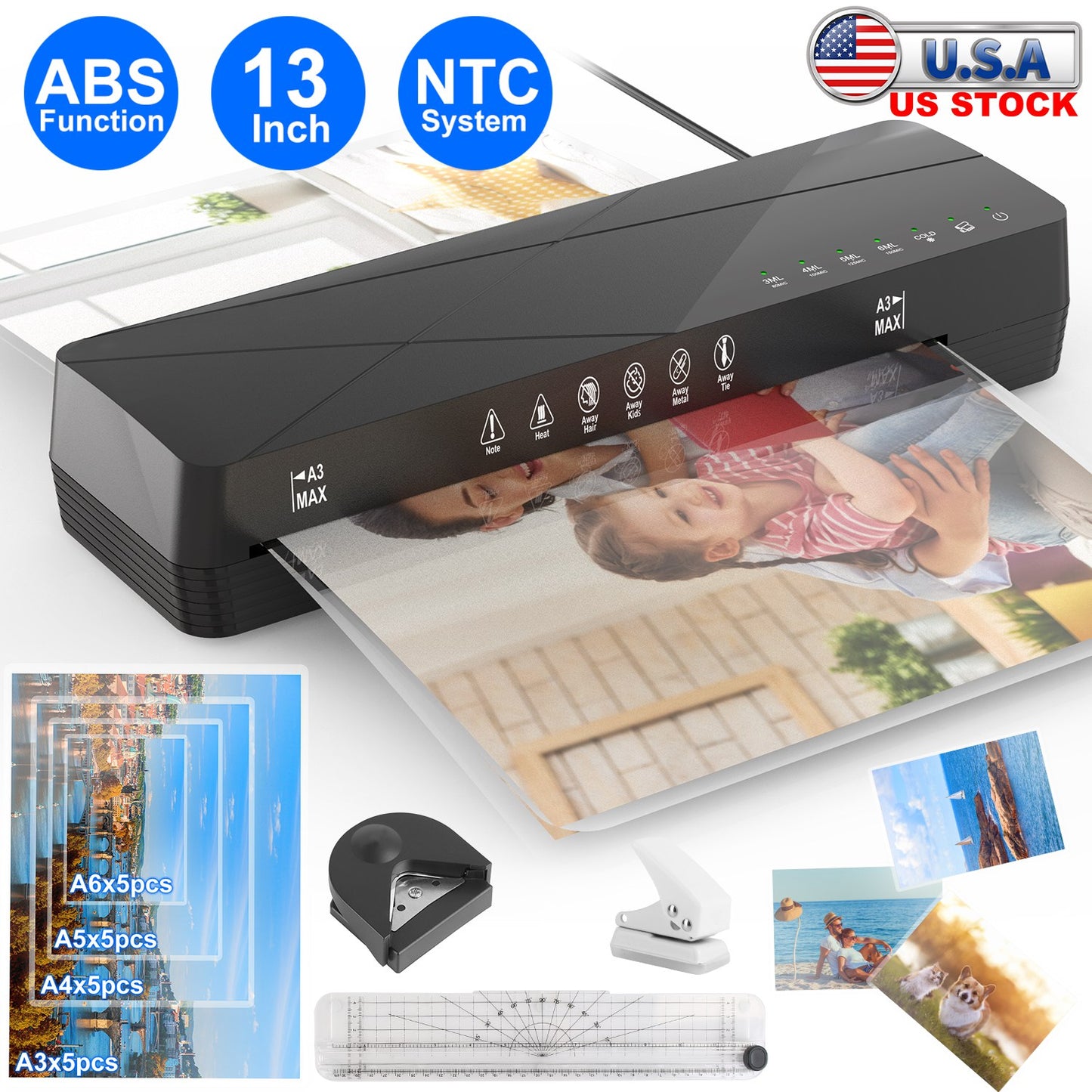 A3 Thermal Laminator Machine with Hot Cold & Foil Modes