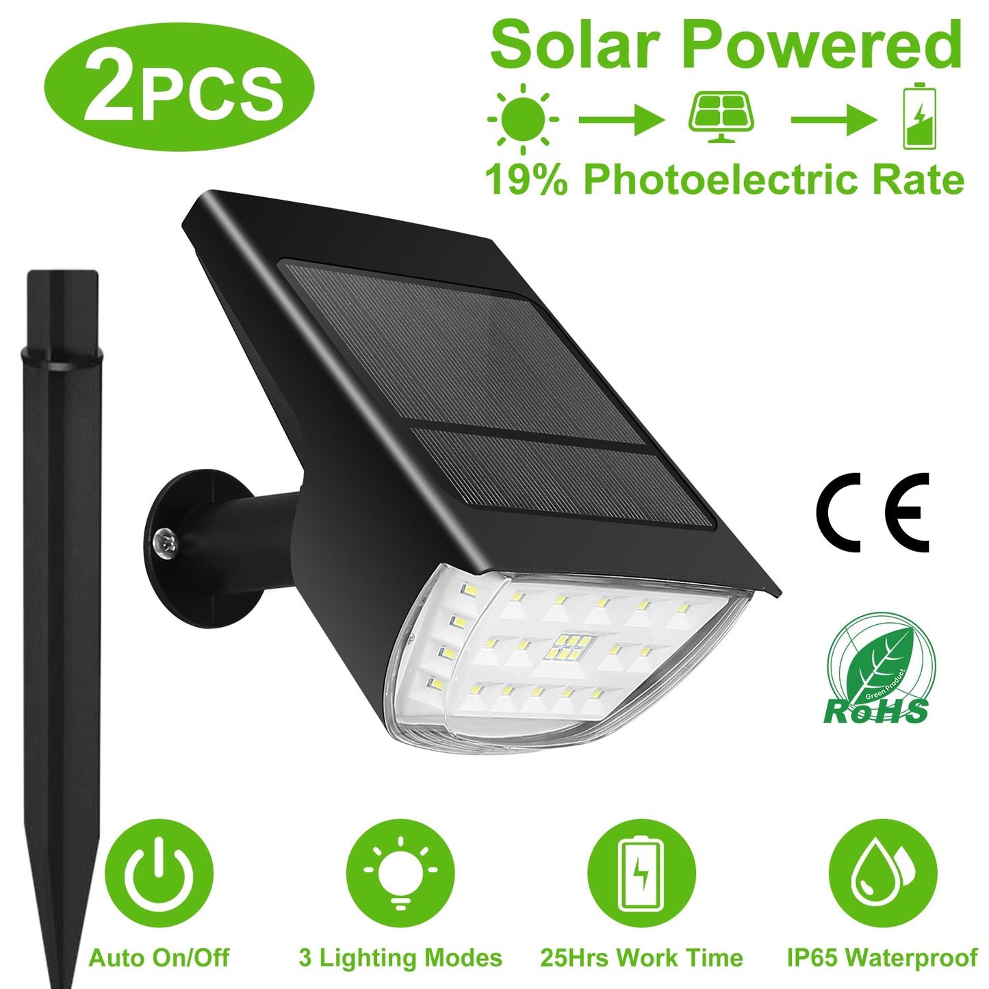 Solar Landscape Spotlight 32 LED Waterproof with 3 Modes