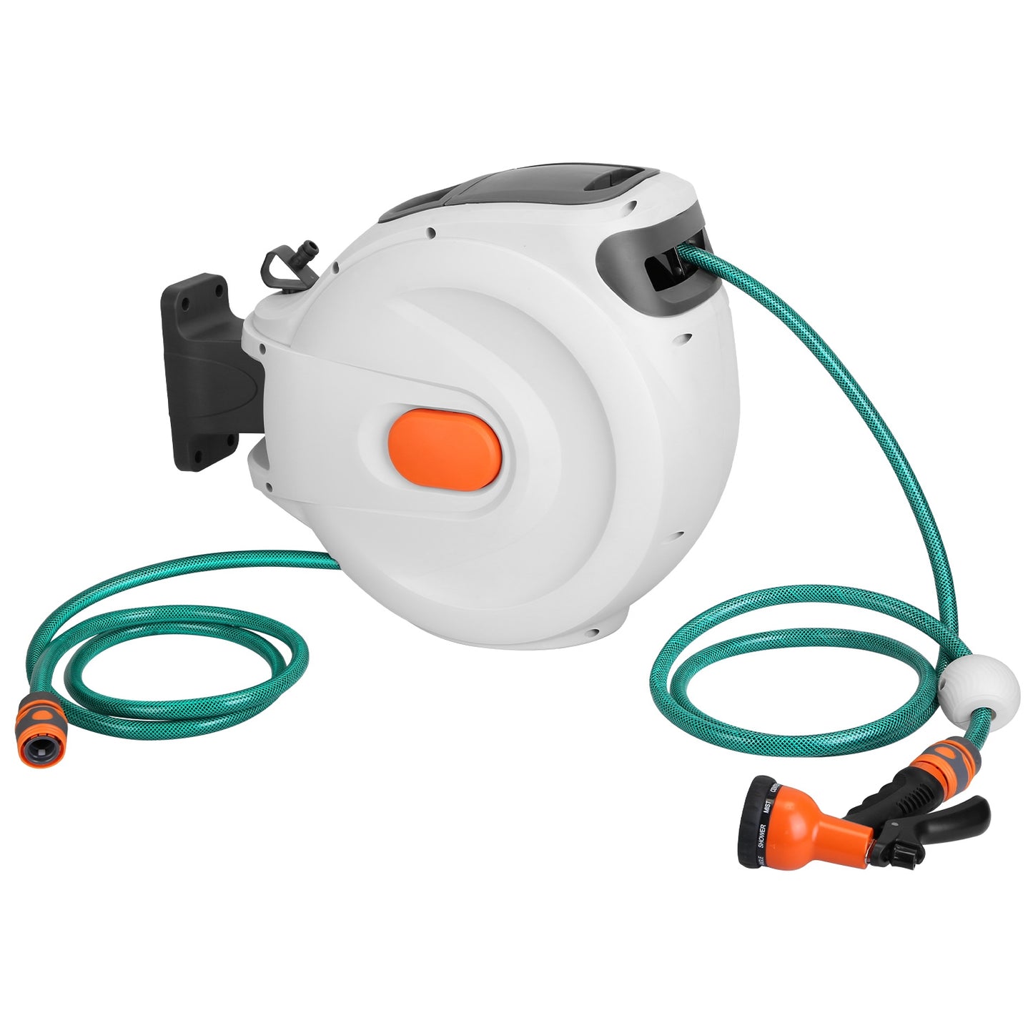 Retractable Garden Hose Reel 98ft Wall Mounted Auto Rewind