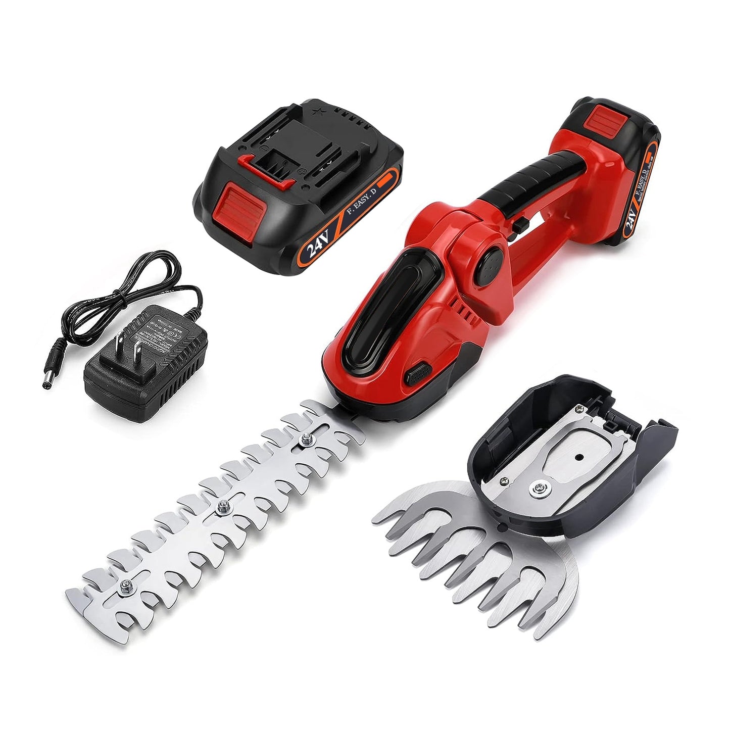 24V Cordless Grass Shear & Hedge Trimmer with 2 Blades