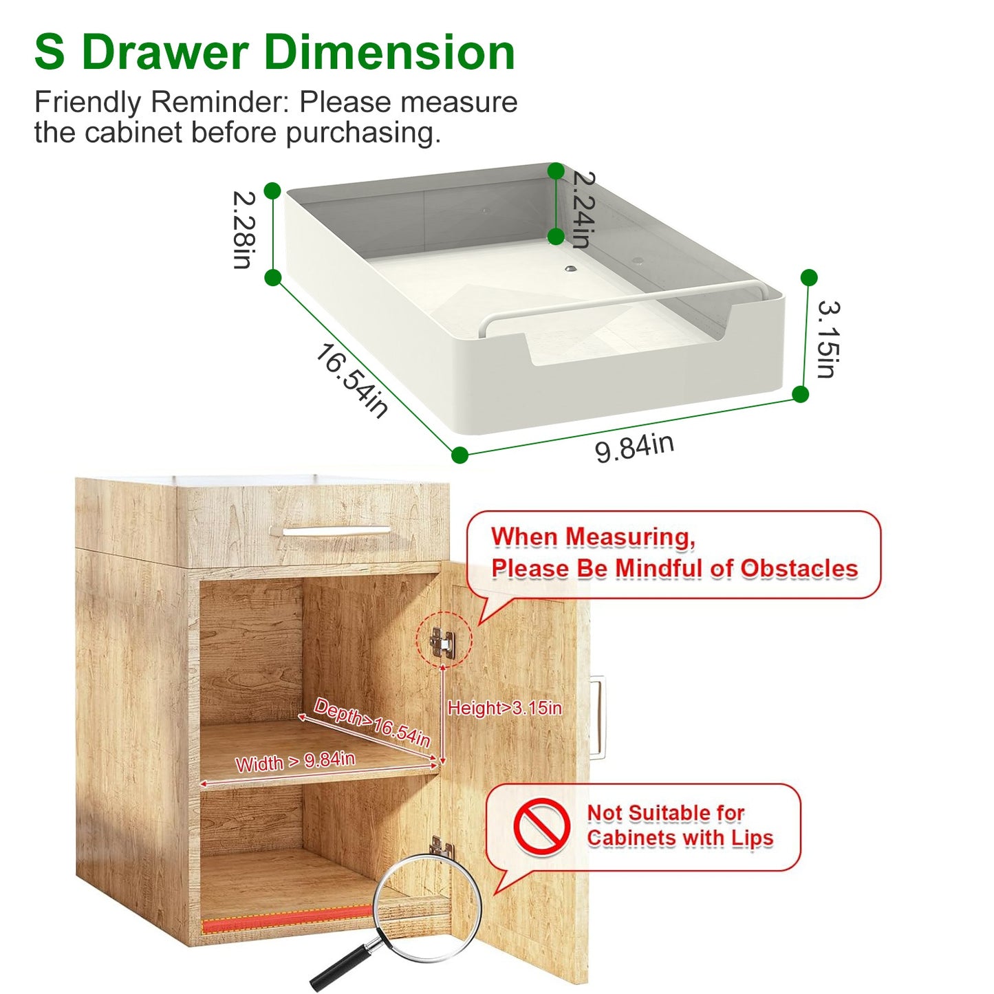 Pull Out Cabinet Organizers - 2 Pack Carbon Steel Sliding Drawers