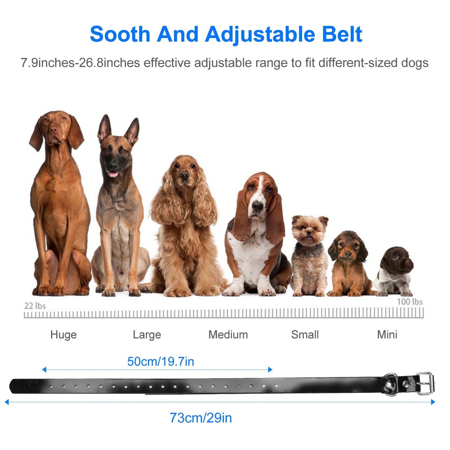 Dog Training Collar Receiver with Adjustable Belt IP67 Waterproof