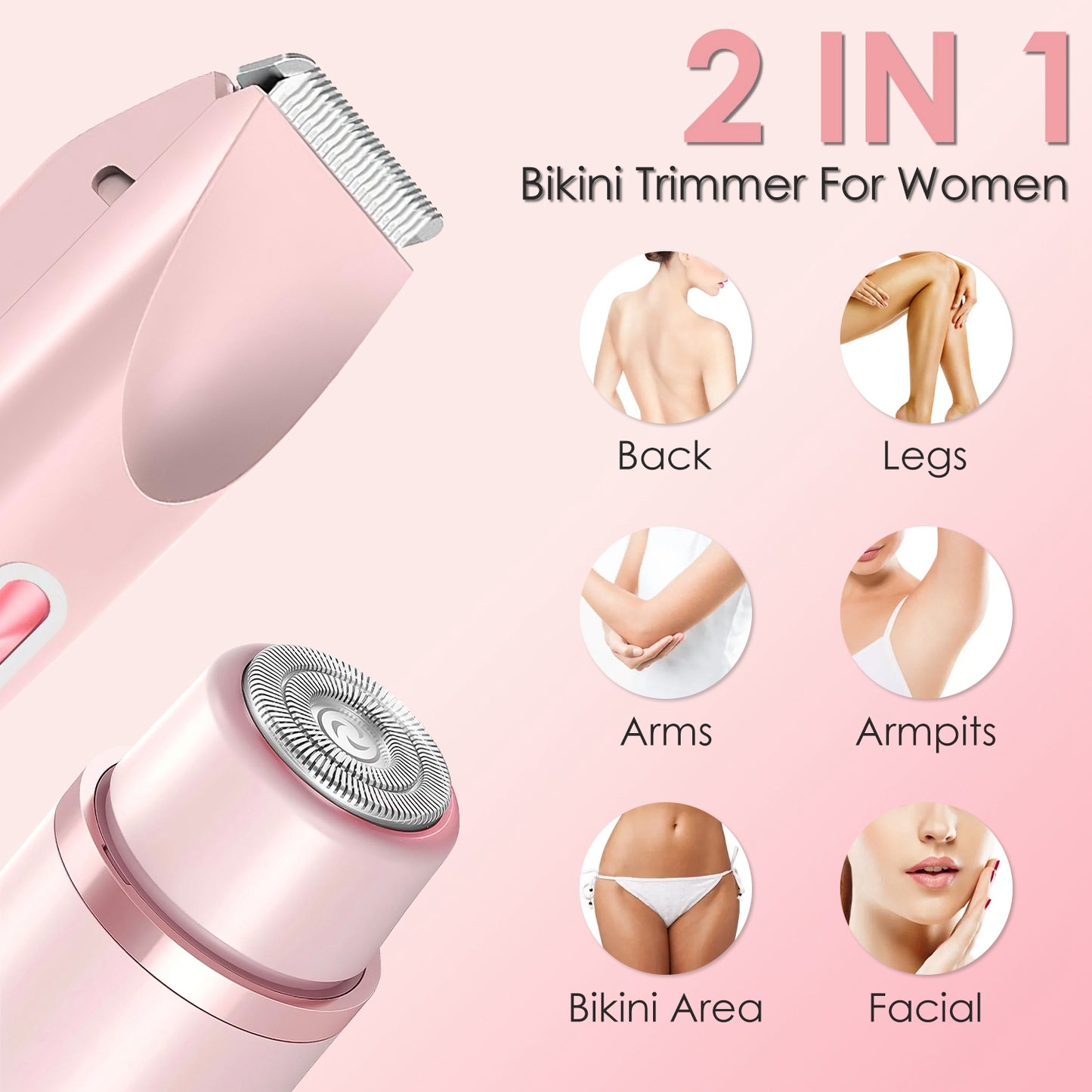 2-in-1 Bikini Trimmer for Women – Cordless & Waterproof