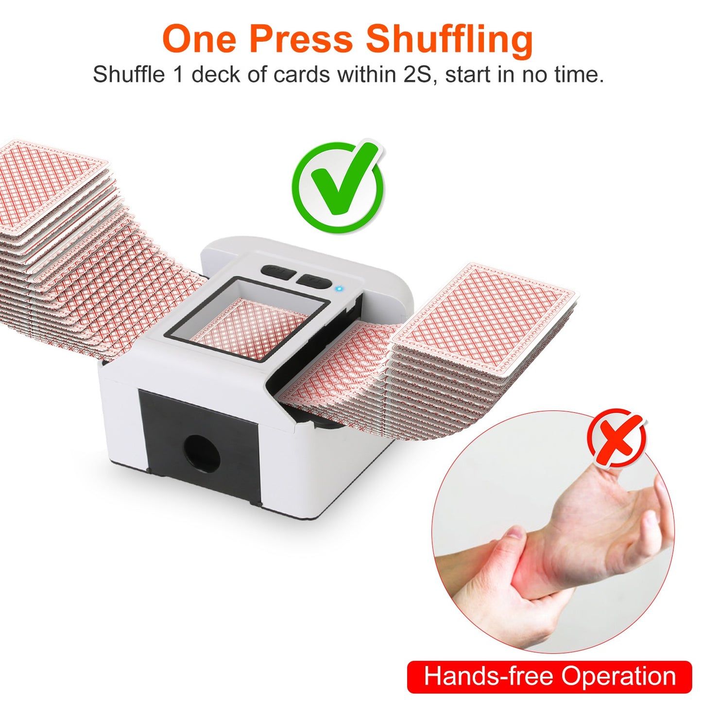 Automatic Card Shuffler 2 Deck Rechargeable Electric