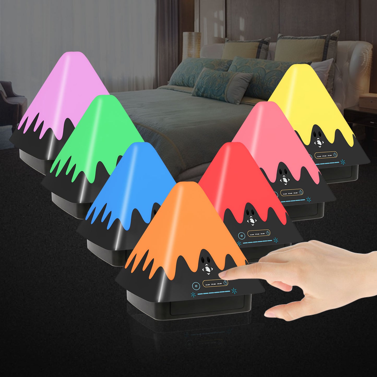Touch Control Night Light with 8 Colors & Timer Function