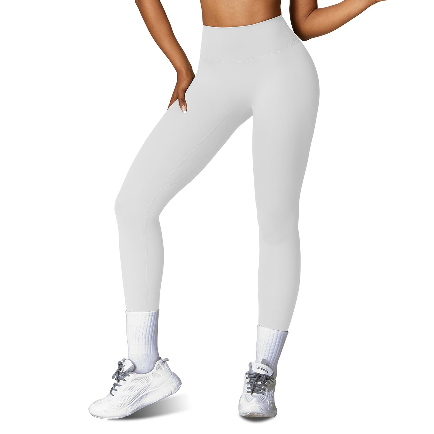 High Waist Workout Leggings with Tummy Control - 25" Inseam