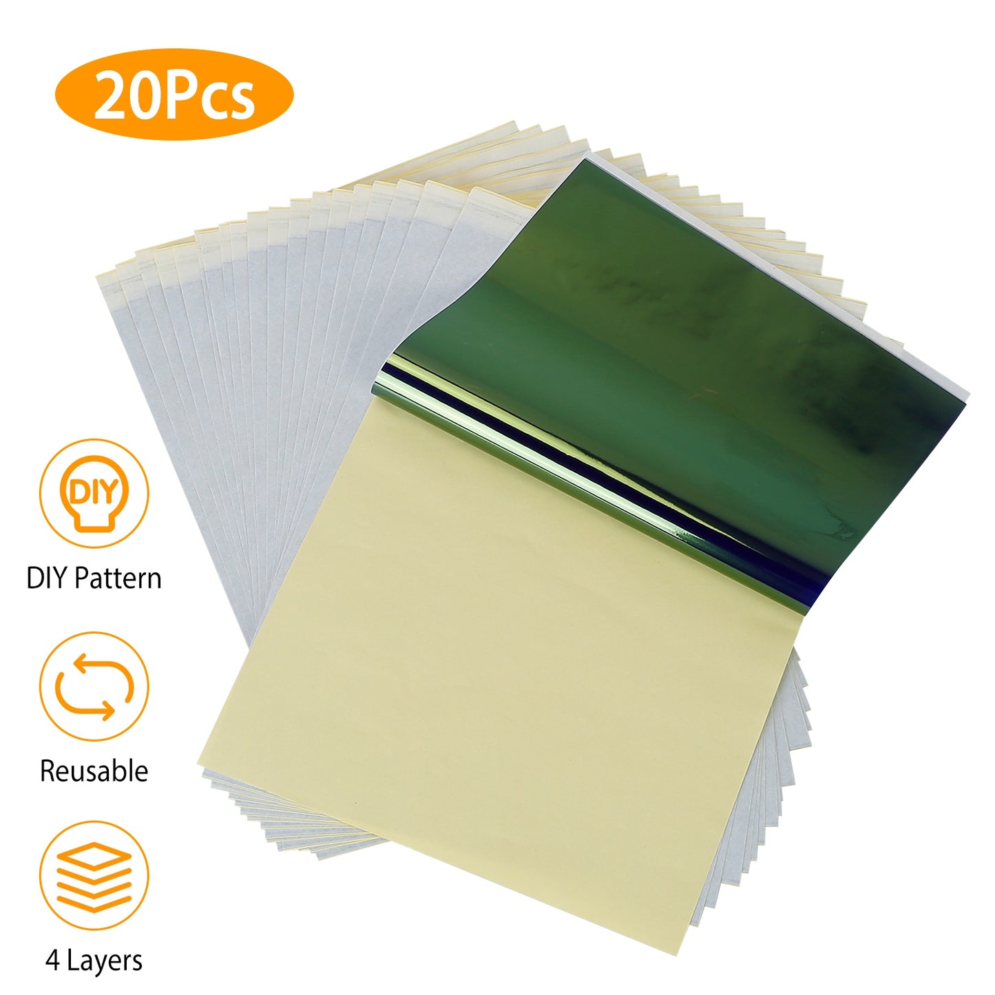 Tattoo Transfer Paper 4-Layer Stencil Sheets A4 (20-Pack)
