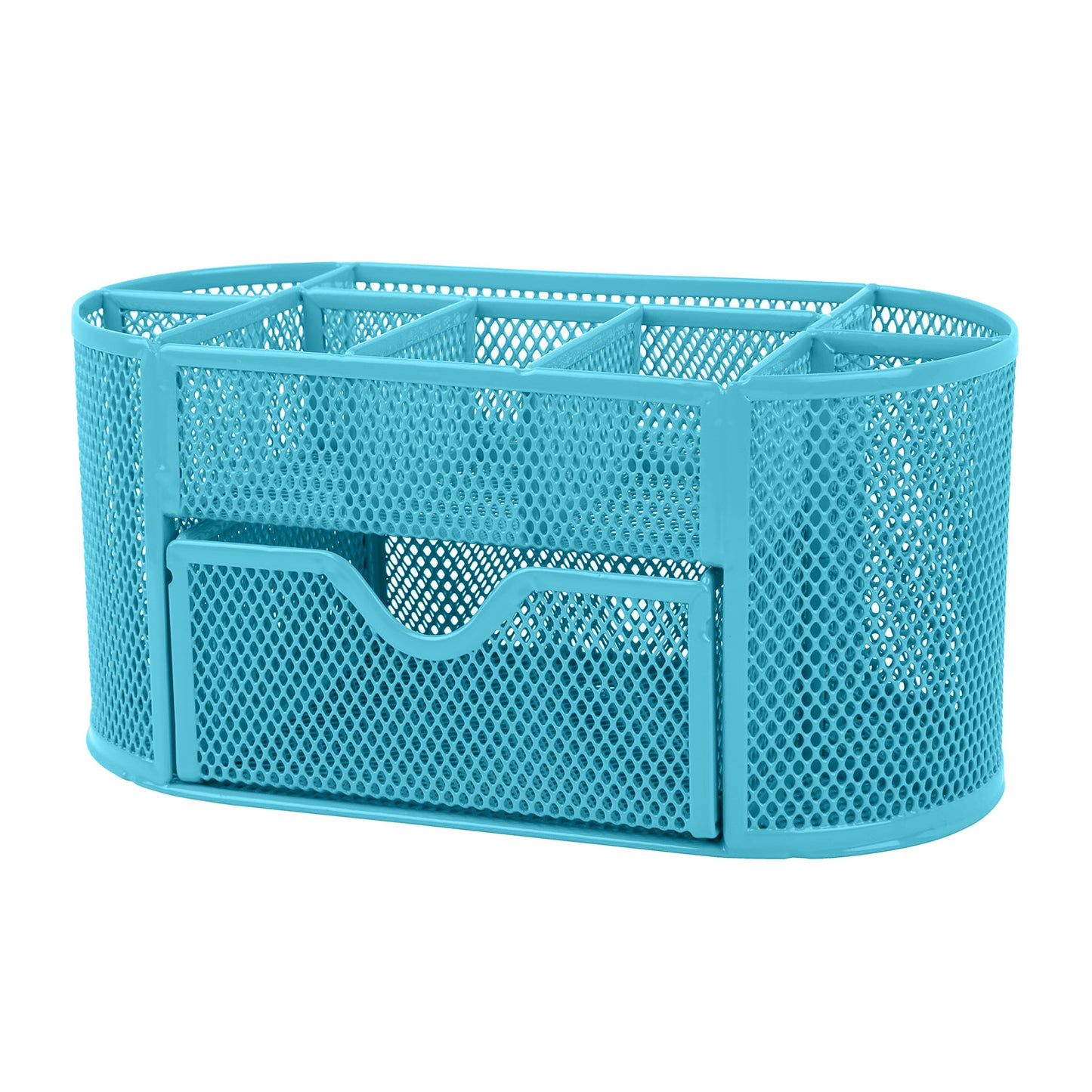 Metal Mesh Desk Organizer with 9 Compartments & Drawer
