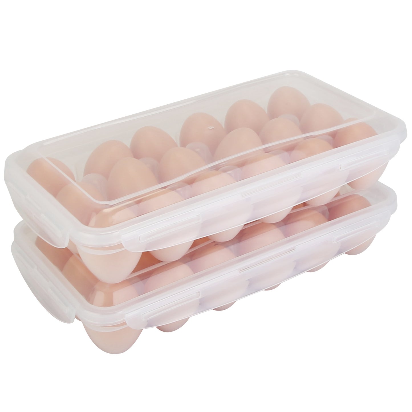 Stackable Egg Holder with Lid - 18 Cavity Storage Container
