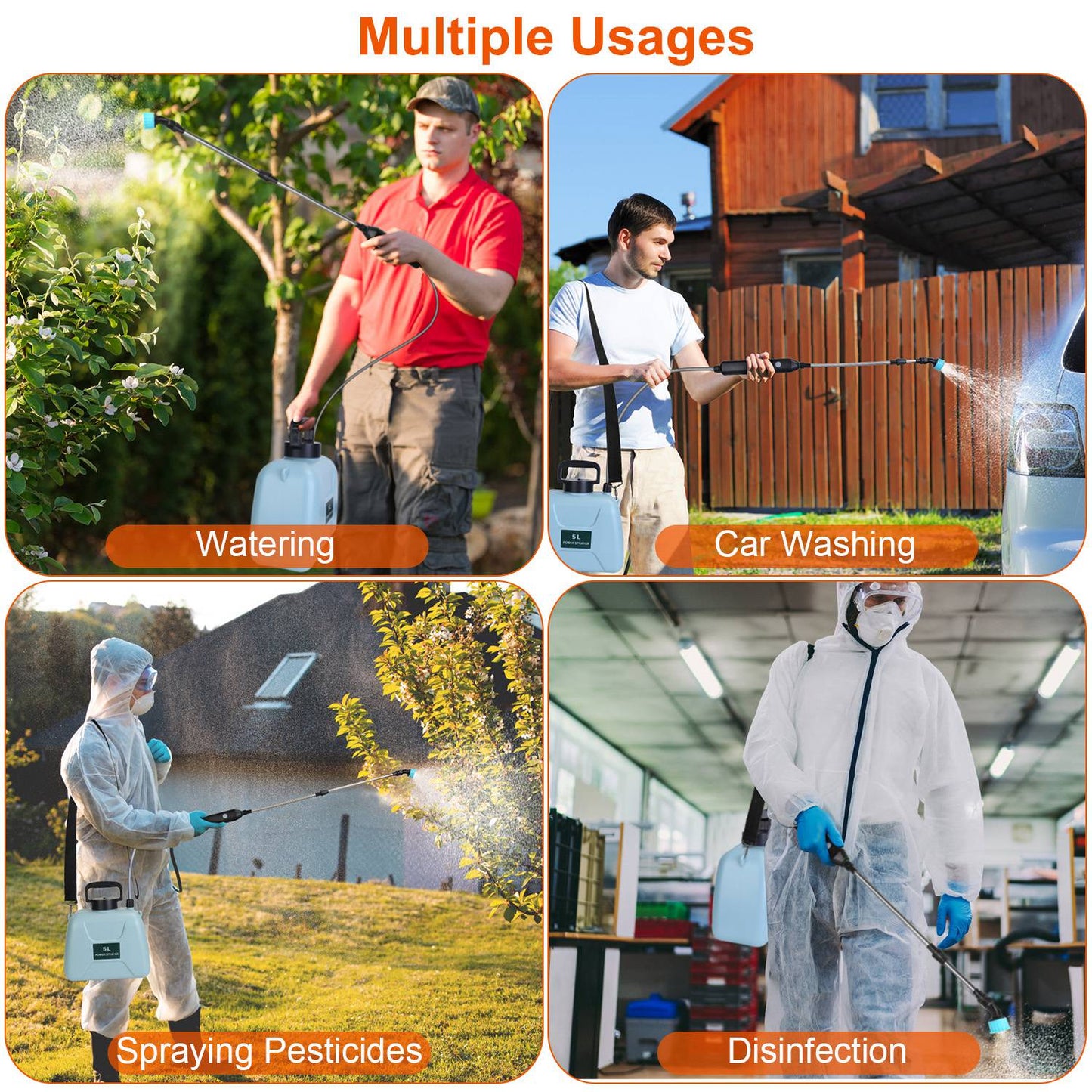 Electric Plant Sprayer 5L Rechargeable with Telescopic Wand