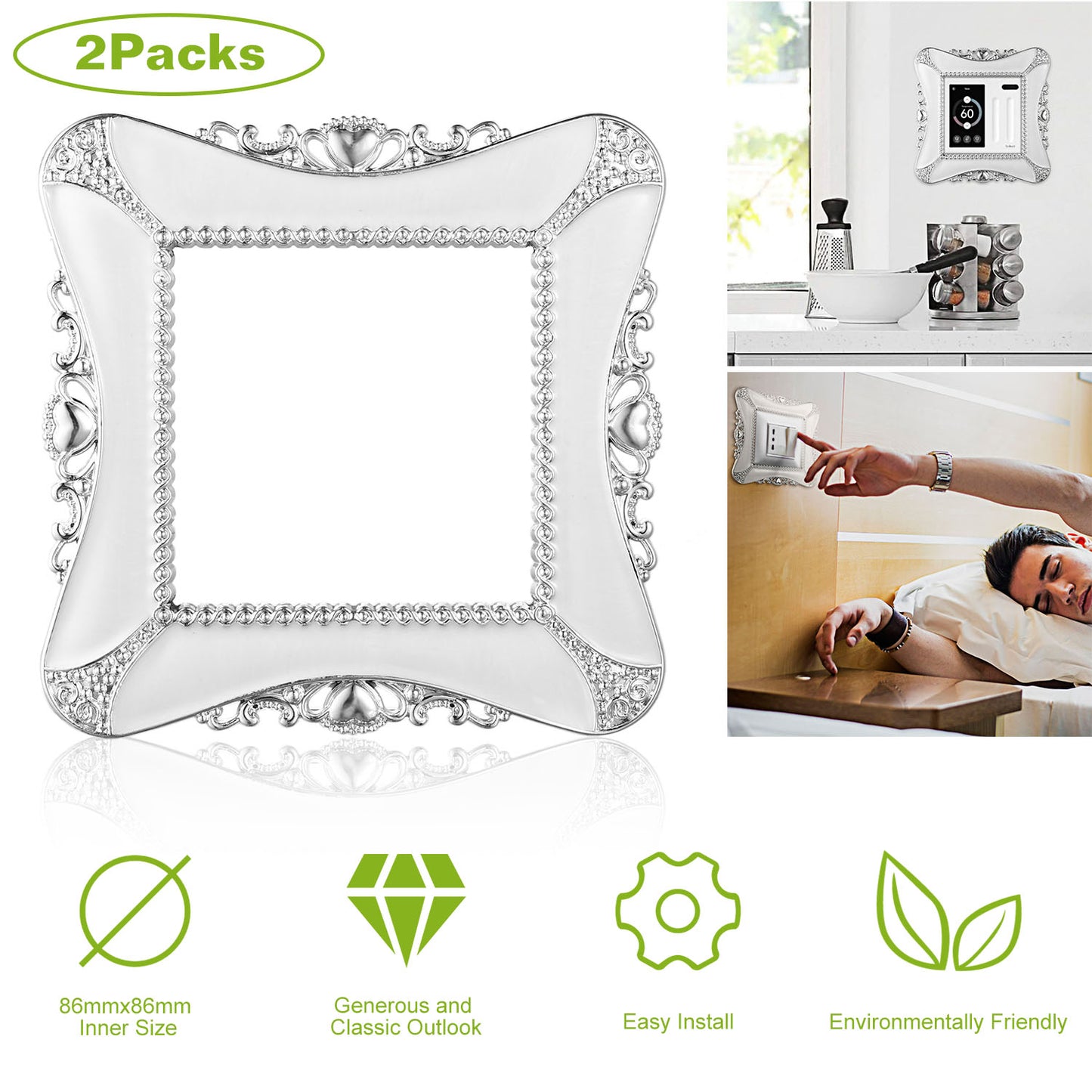 Decorative Switch Cover 2-Pack European Style Wall Plate