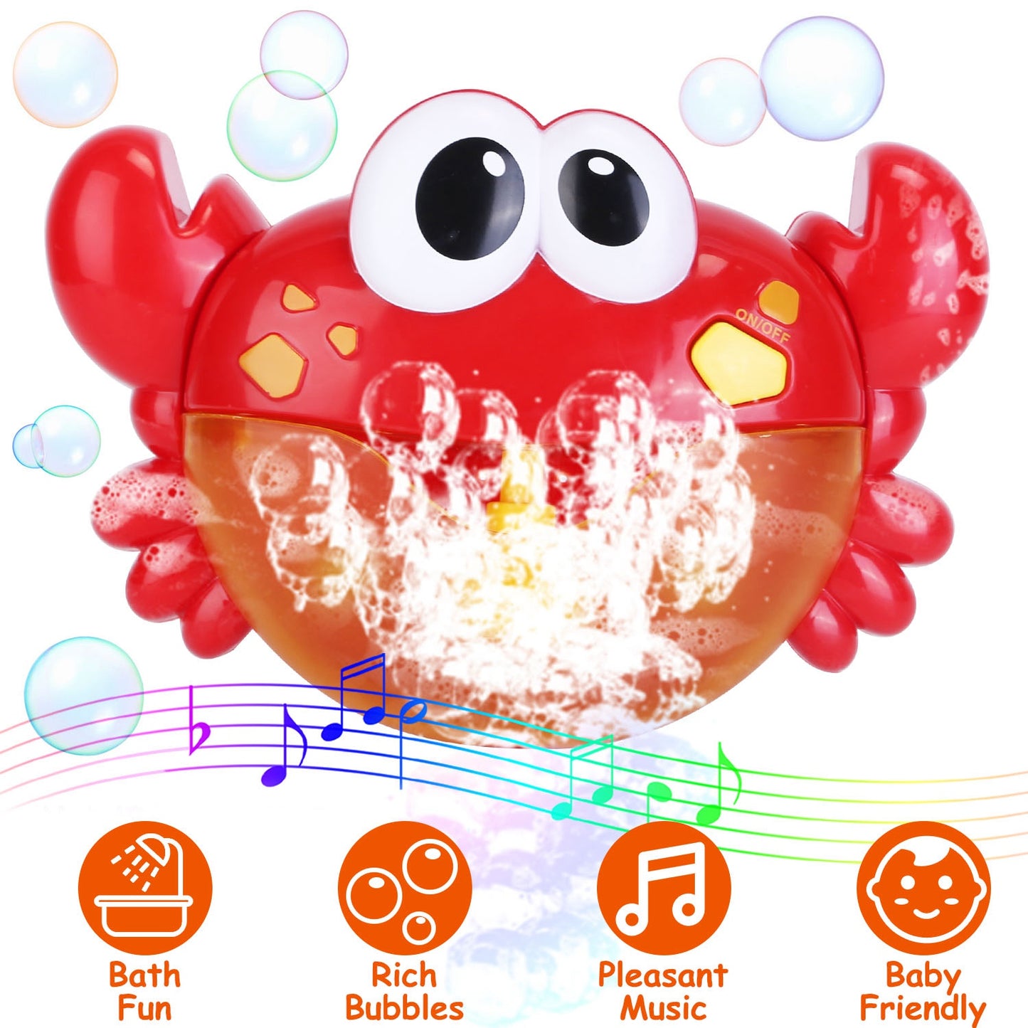 Musical Bubble Bath Maker Toy with Suction Cups for Toddlers