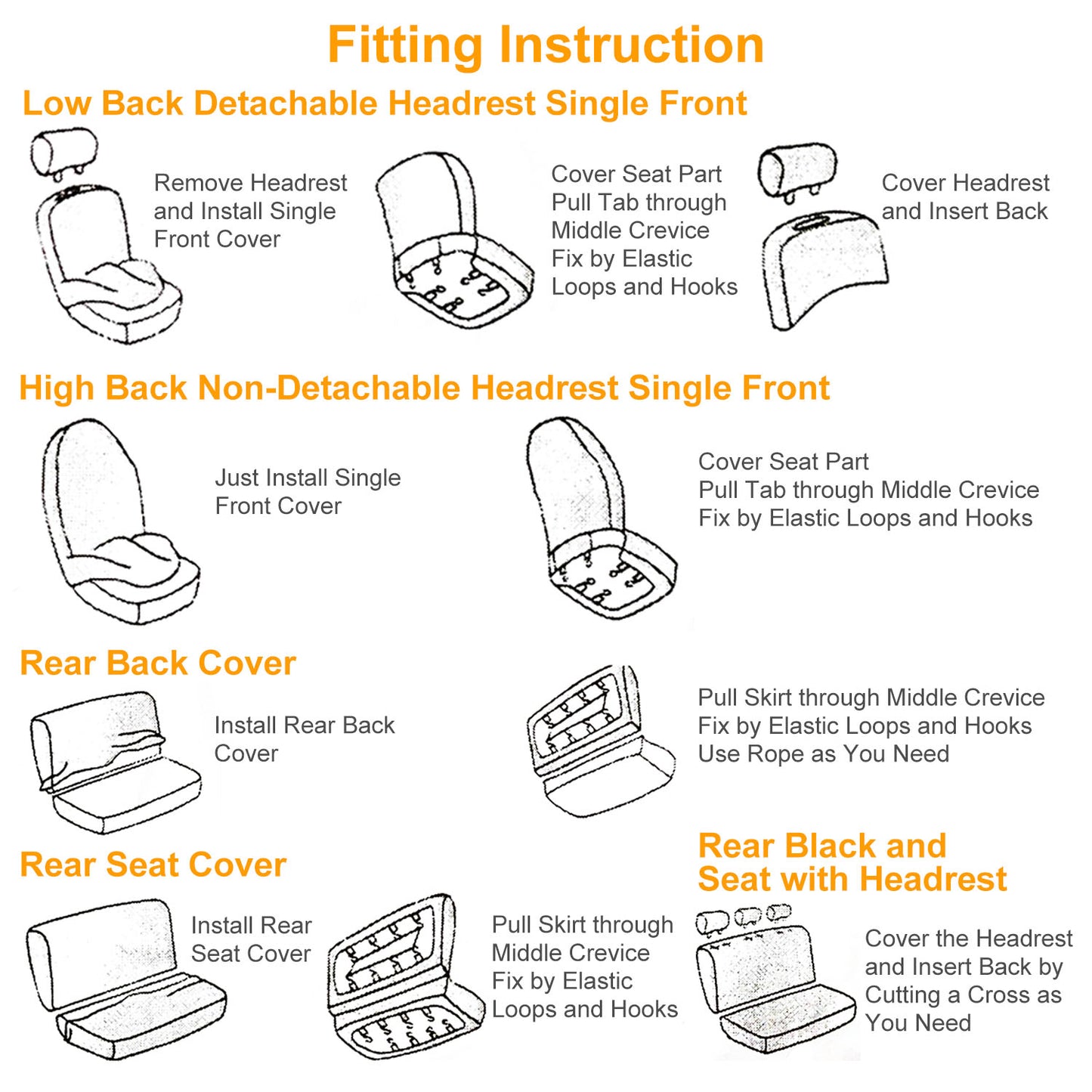 Universal Car Seat Covers 9-Piece Set for Auto Truck SUV