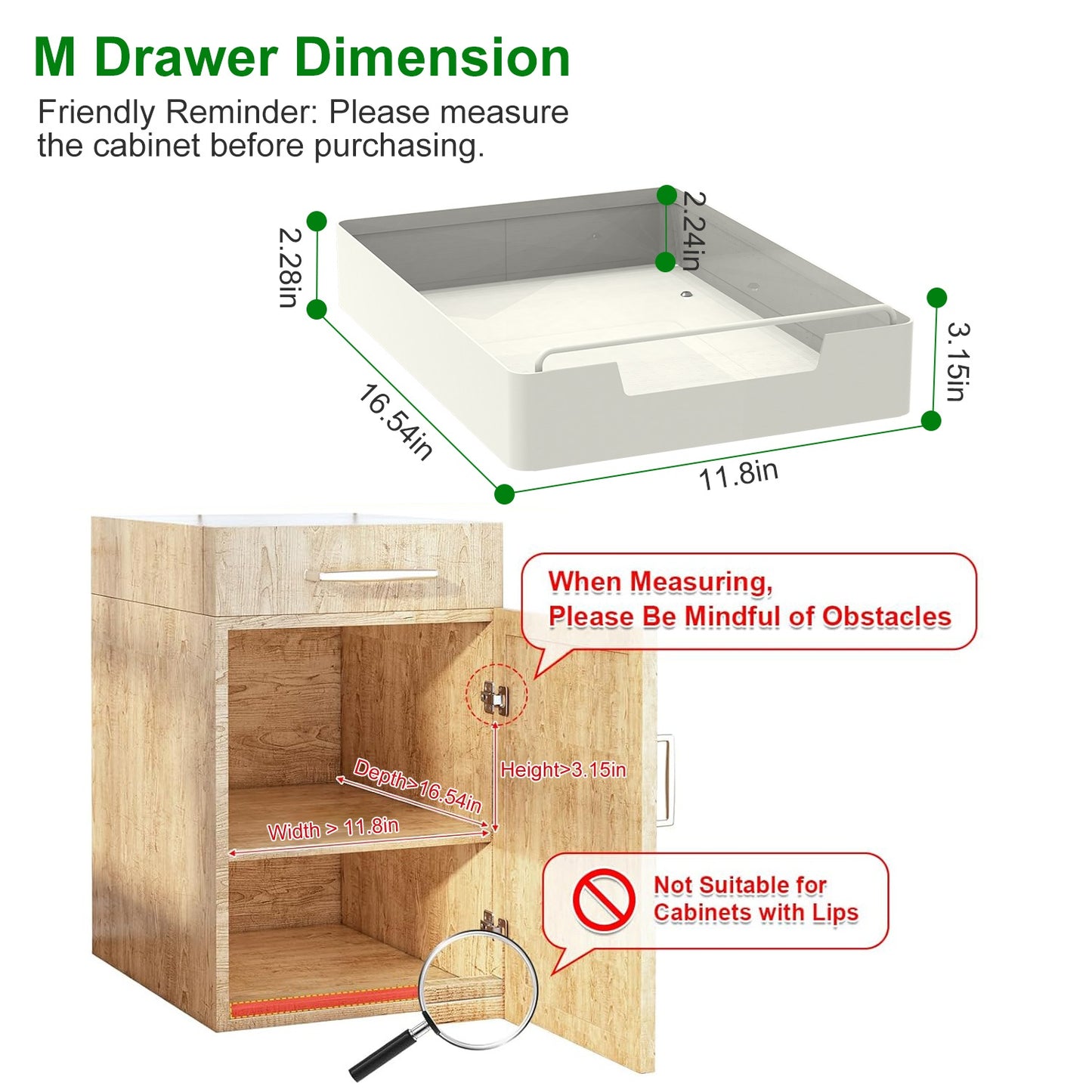 Pull Out Cabinet Organizers - 2 Pack Carbon Steel Sliding Drawers
