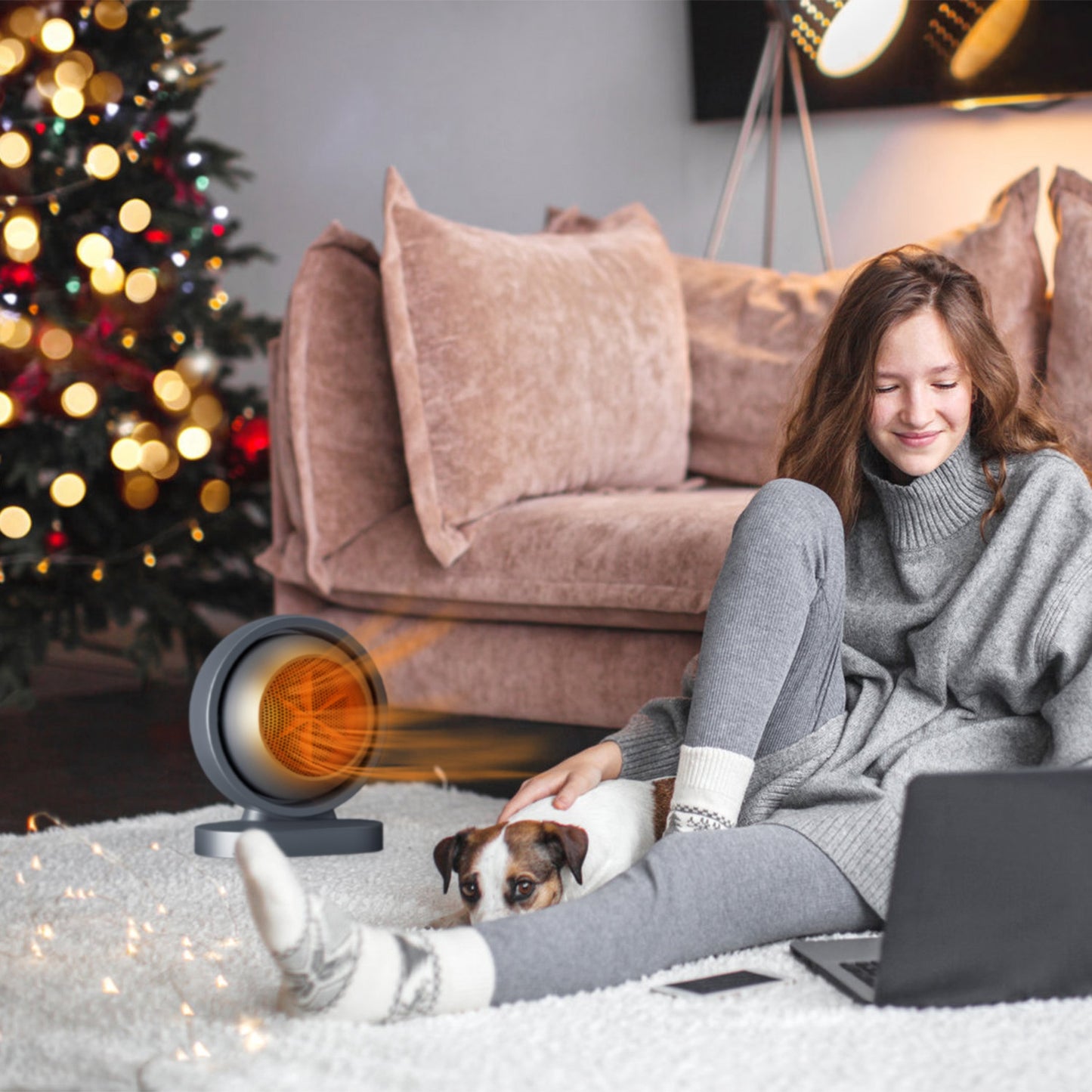 380W Portable Space Heater with 30° Tilt & Fast Heating