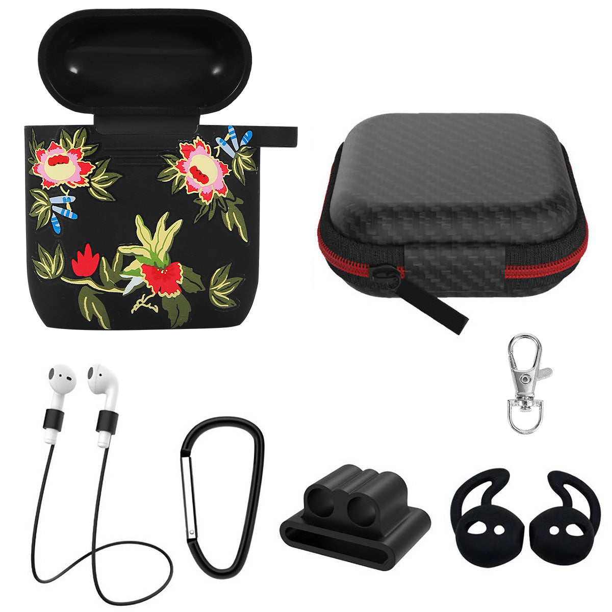 AirPods 1/2 Silicone Case with Accessories Kit