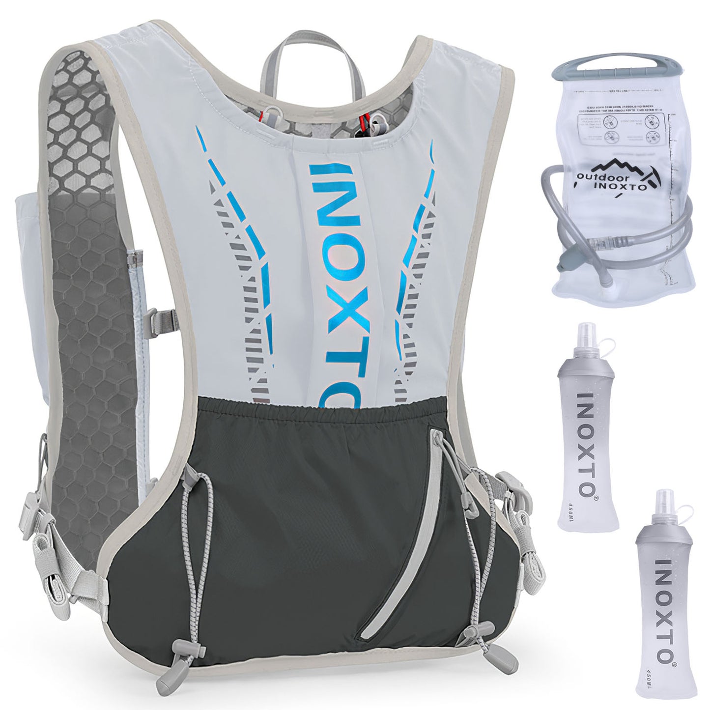 Hydration Vest with 15oz & 50oz Water Bladders for Running