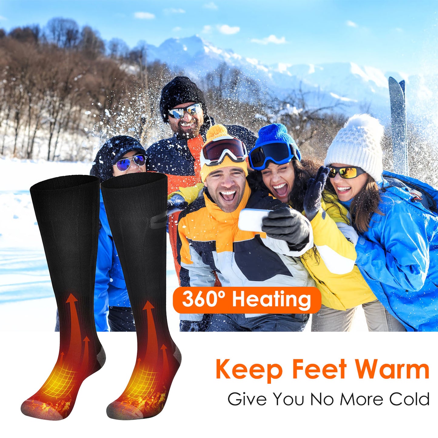 Rechargeable Heated Socks with 4 Temperature Levels