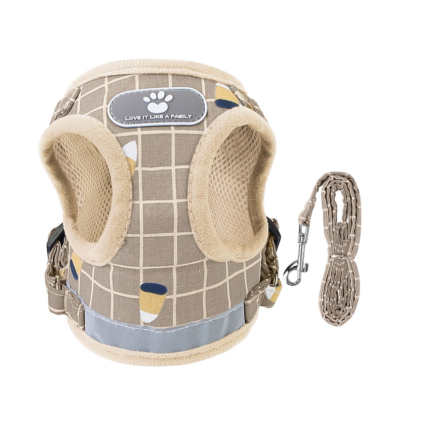 Reflective Dog Harness and Leash Set with Adjustable Mesh Vest