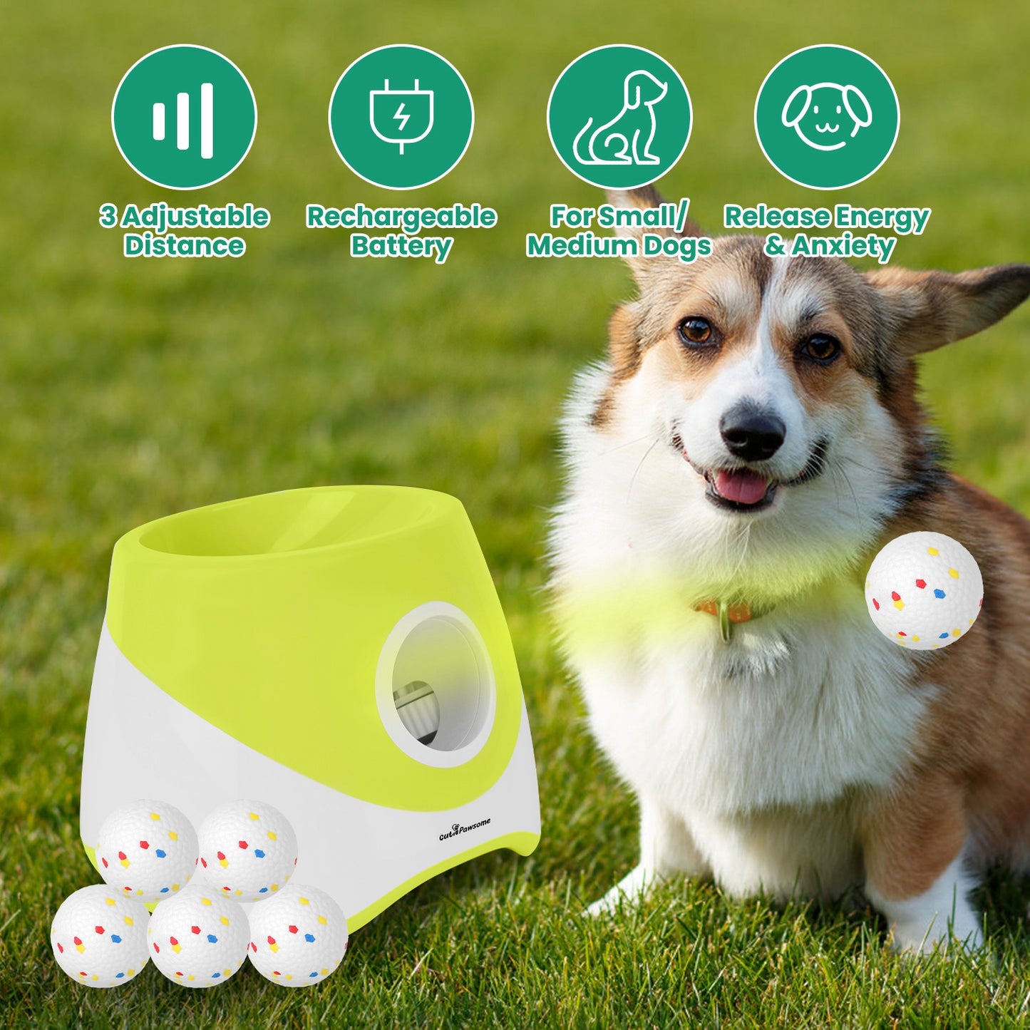 Automatic Dog Ball Launcher with 3 Distance Settings