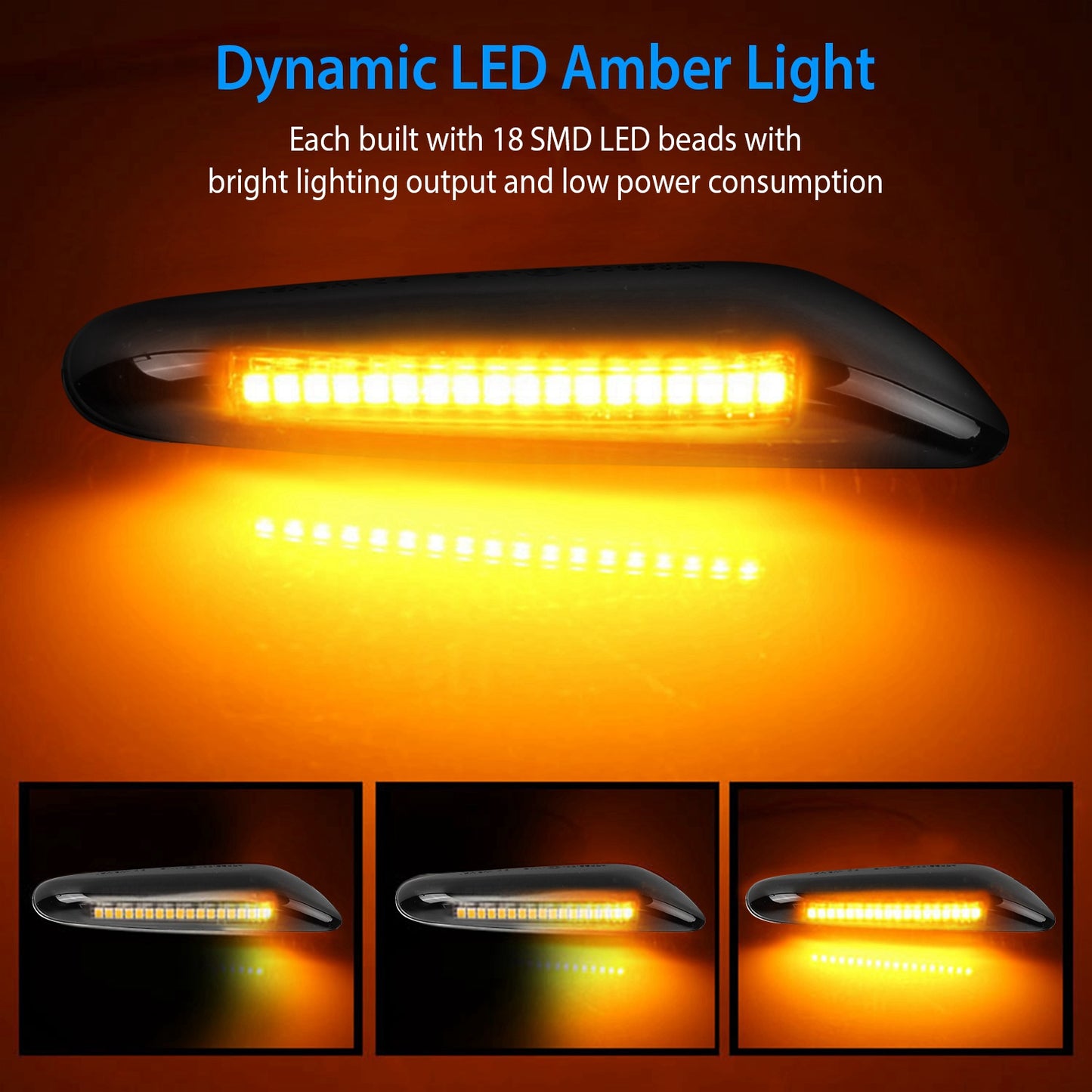 Dynamic LED Side Marker Lights for BMW 1 3 5 Series E60-E93