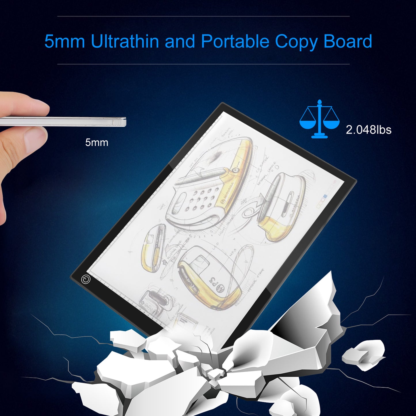 A3 LED Light Box Tracing Pad - Dimmable Ultra-Thin Copy Board
