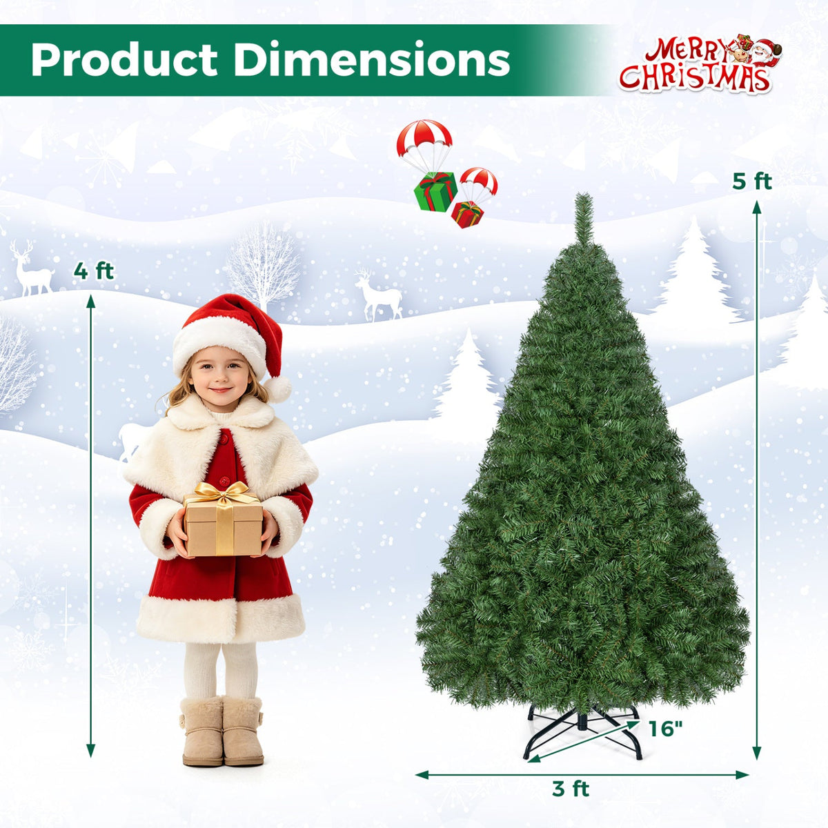 5ft Automatic Christmas Tree with 519 Branch Tips