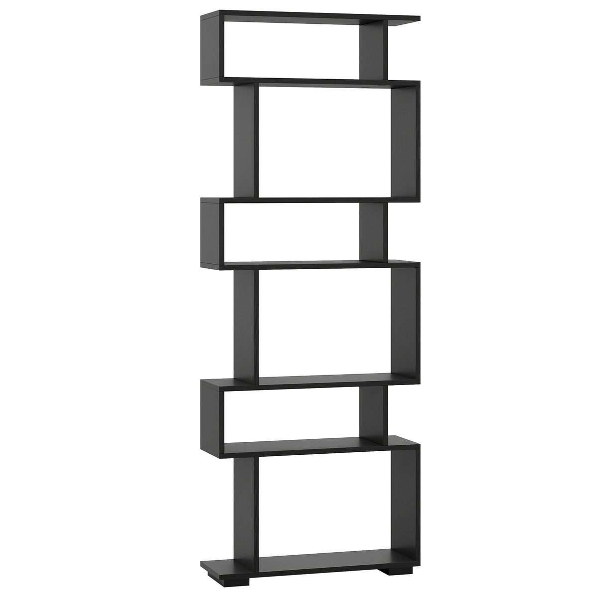 6-Tier Geometric Bookshelf with 2 Anti-Tipping Kits for Home Office