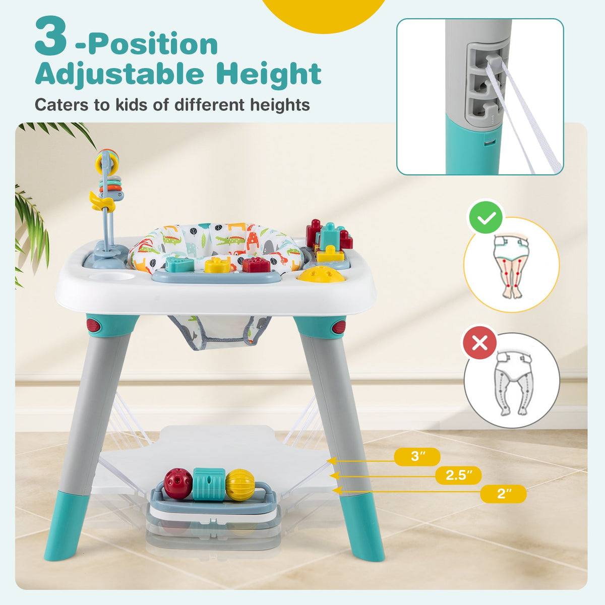 6-in-1 Baby Activity Center Infant Jumper Toddler Table