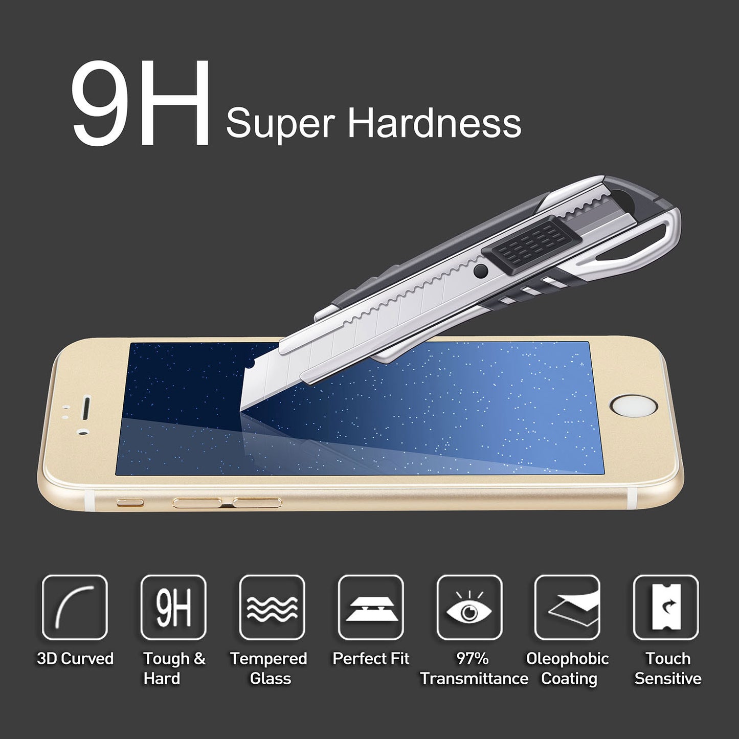 iPhone 6 Plus Tempered Glass Screen Protector 3D Edge