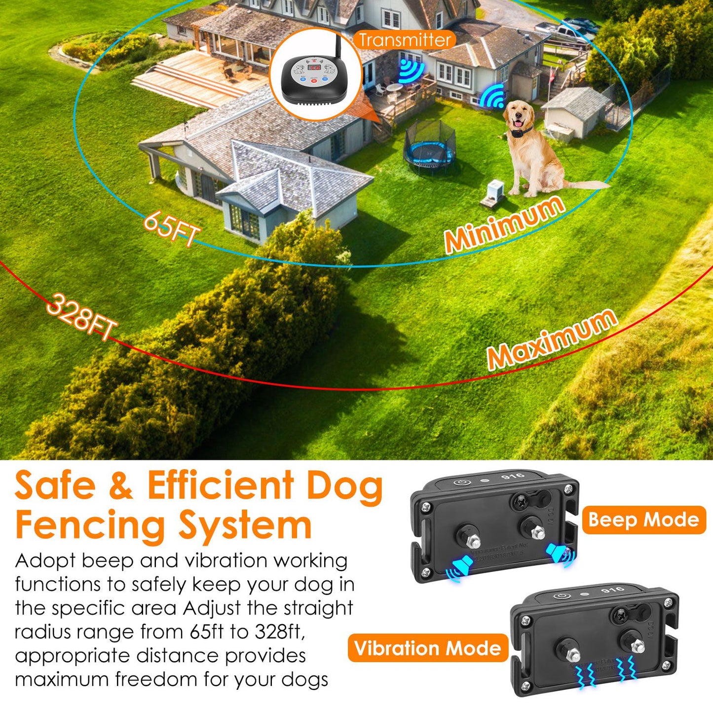 Wireless Dog Fence System with GPS Tracking and Collar