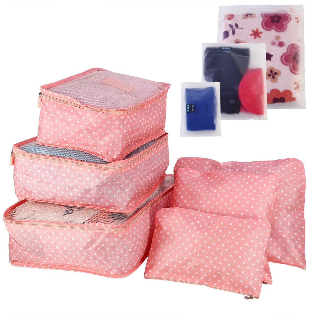 9Pcs Clothes Storage Bags Water-Resistant Travel Luggage Organizer Clothing Packing Cubes for Blouse Hosiery Stocking Underwear