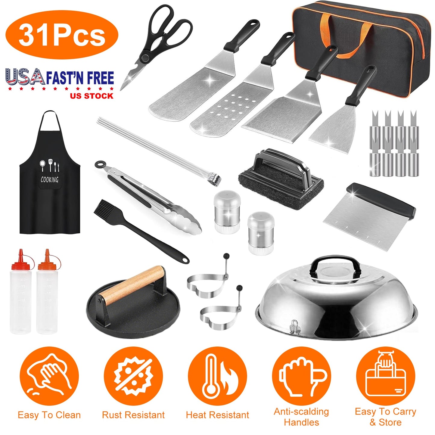 31-Piece Griddle Accessories Kit with Storage Bag