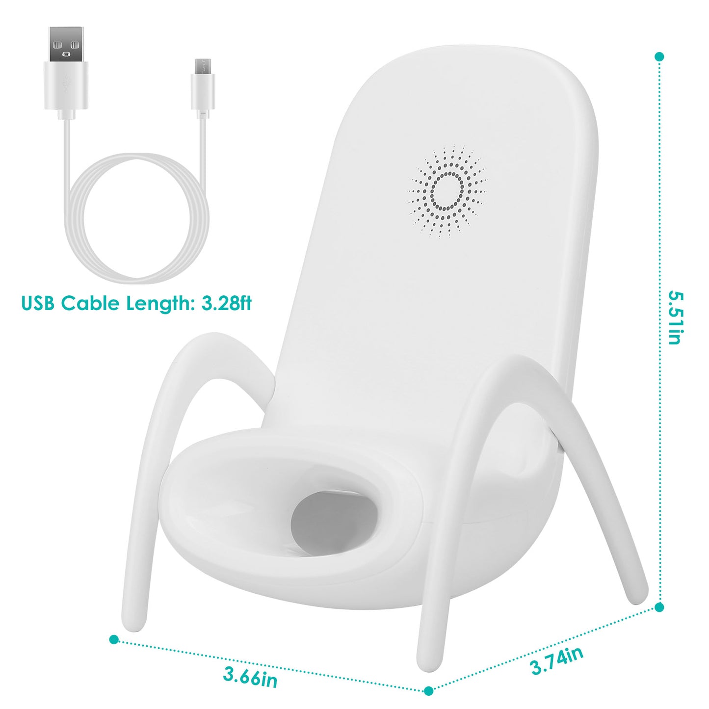 Wireless Charger Phone Stand with Speaker - Mini Chair Design