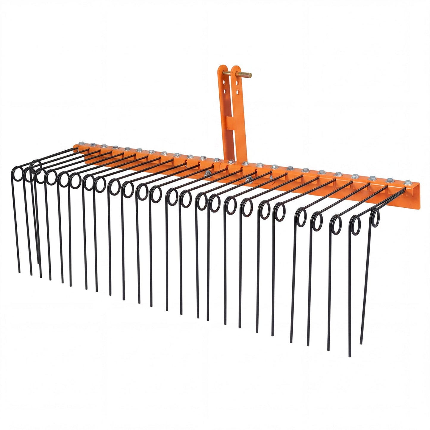 60 inch Pine Straw Rake Tow Behind Landscape Rake with 26 Metal Coil Tines