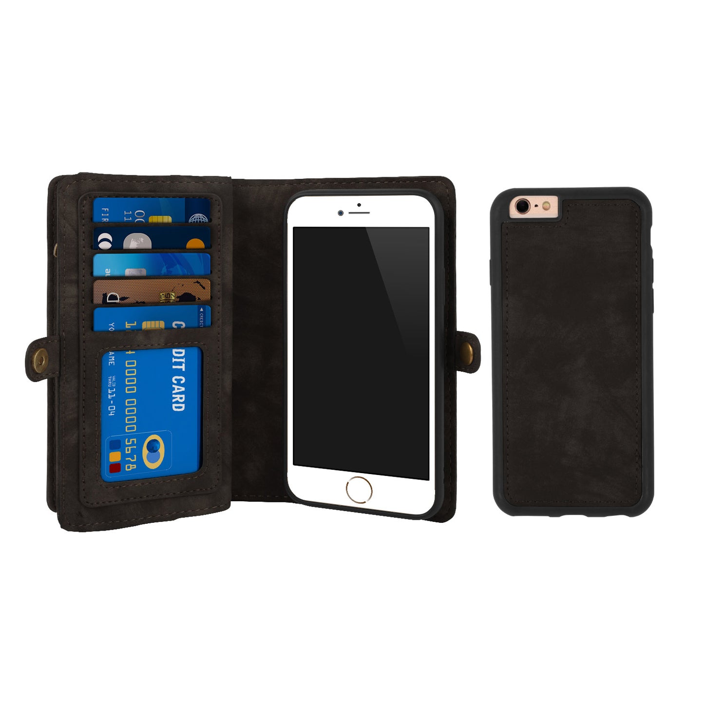 iPhone 6 Wallet Case with Detachable Magnetic Phone Holder