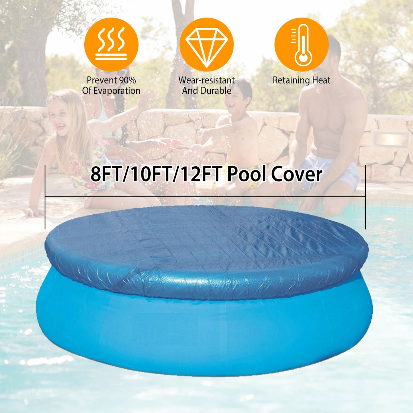 Round Pool Cover 10ft Waterproof Dustproof Protector